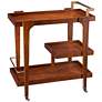 2_Zhori Rich Dark Tobacco Wood 3-Tier Rolling Bar Cart