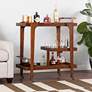 1_Zhori Rich Dark Tobacco Wood 3-Tier Rolling Bar Cart