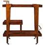 3_Zhori Rich Dark Tobacco Wood 3-Tier Rolling Bar Cart more views