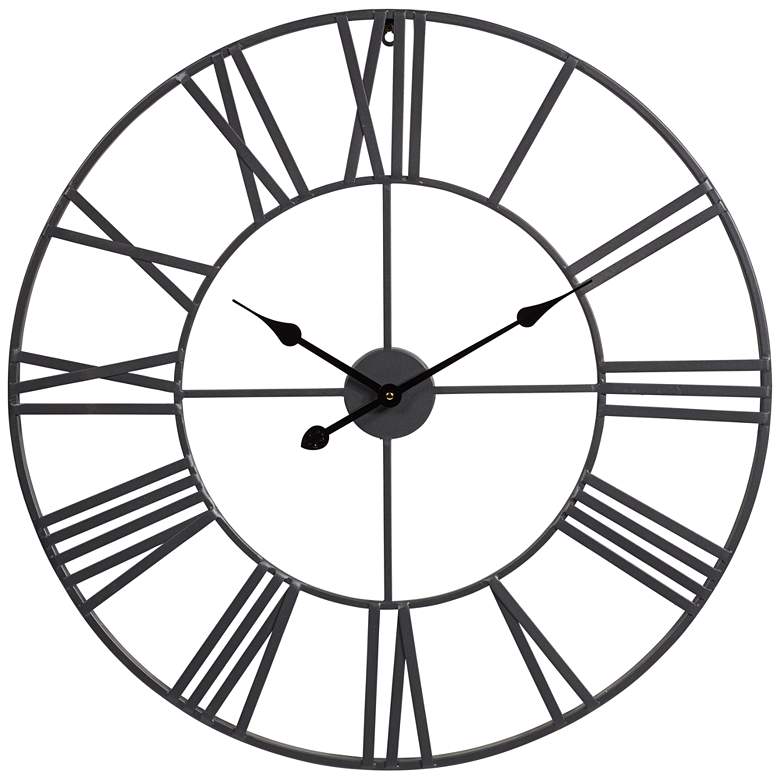 Zia Gunmetal 30 inch Round Wall Clock