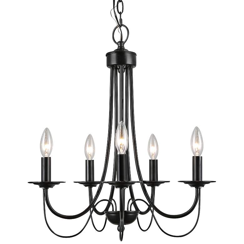 Image 2 Zico 18 1/2 inch Wide Black 5-Light Candle Chandelier