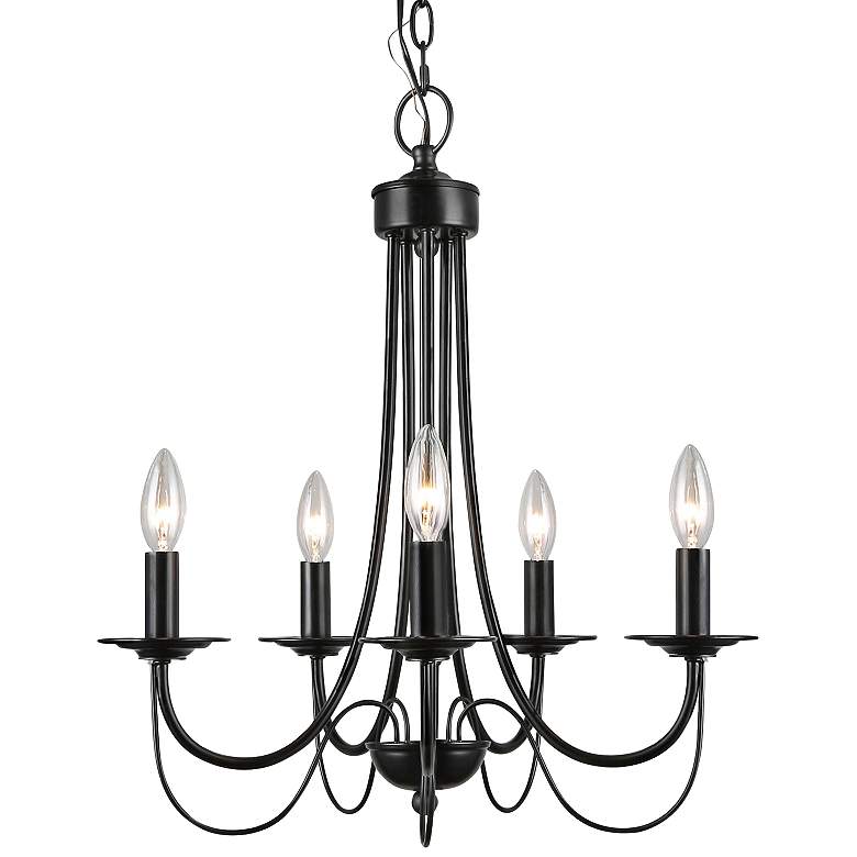 Image 2 Zico 18 1/2" Wide Black 5-Light Candle Chandelier