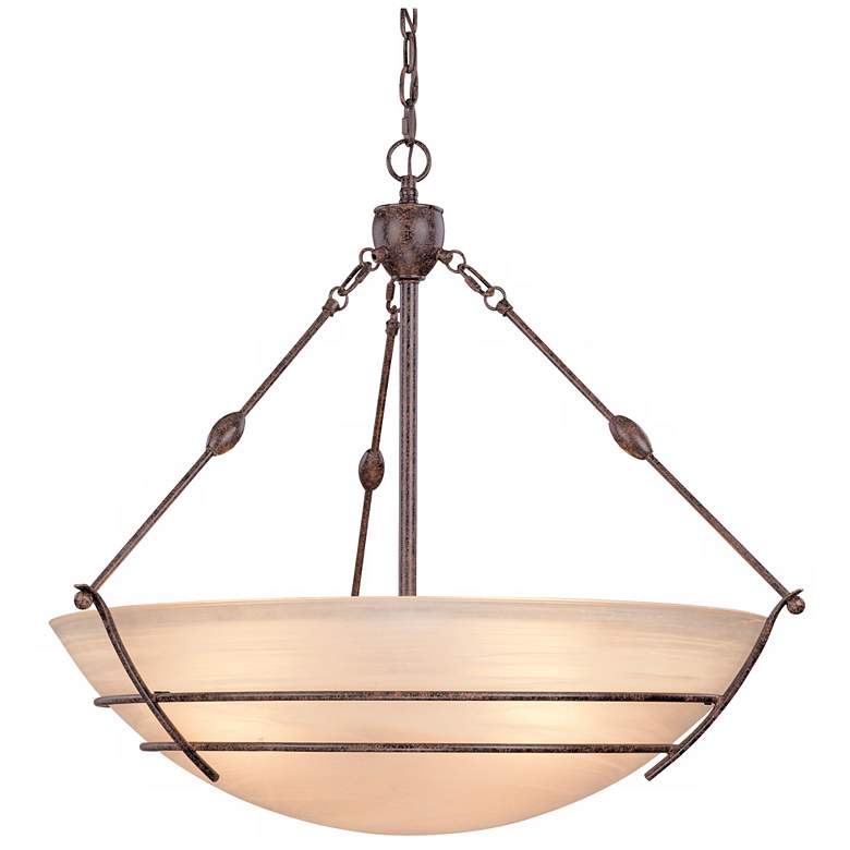 Image 1 Ziele 32 3/4"W Bronze Frosted Champagne Glass Pendant Light