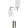 Zig Zag 35"H Brushed Steel Table Lamp With Heathered Oatmeal Shade