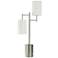 Zig Zag 35"H Brushed Steel Table Lamp With Heathered Oatmeal Shade