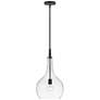 Ziggy 12" Wide Black with Clear Shade Mini Pendant