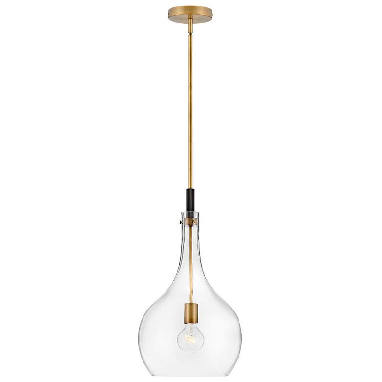 Image 1 Ziggy 12" Wide Brass and Clear Glass Mini Pendant by Hinkley Lighting