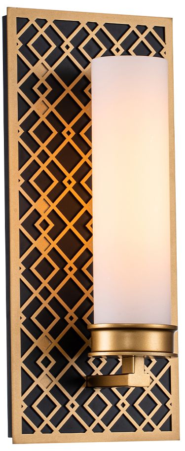 Ziggy 13 1/2" High Laquered Gold Wall Sconce