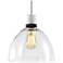 Zigrina 10" E26 Clear Dome Glass Pendant and White with Black Metal Fi