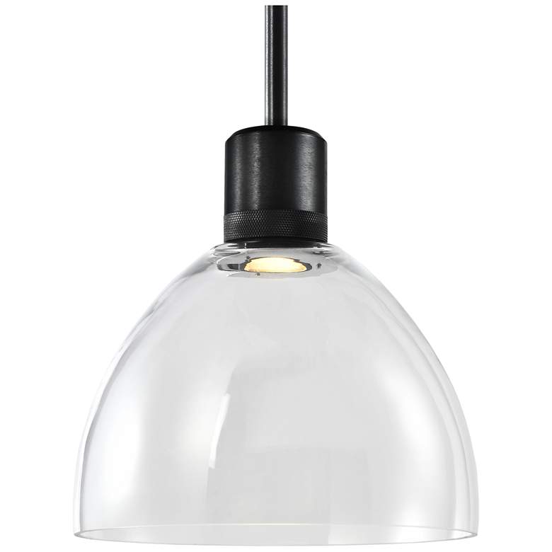 Image 1 Zigrina 10" LED 3CCT Clear Dome Glass Pendant and Black Metal Finish