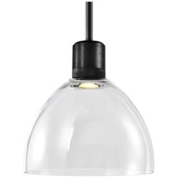 Zigrina 10&quot; LED 3CCT Clear Dome Glass Pendant and Black Metal Finish