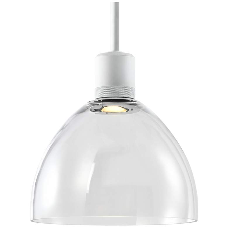 Image 1 Zigrina 10 inch LED 3CCT Clear Dome Glass Pendant and Matte White Metal Fi