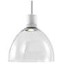 Zigrina 10" LED 3CCT Clear Dome Glass Pendant and Matte White Metal Fi