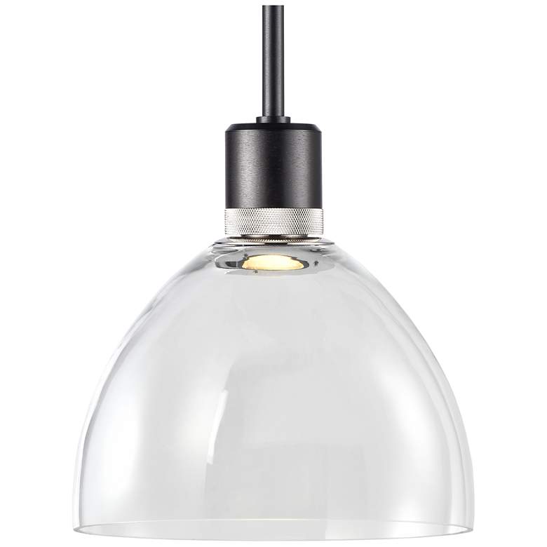 Image 1 Zigrina 10" LED 3CCT Clear Dome Glass Pendant, Black & Nickel Meta