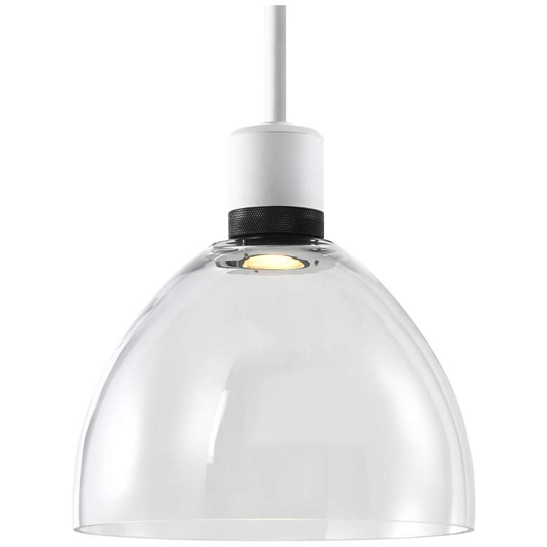 Image 1 Zigrina 10 inch LED 3CCT Clear Dome Glass Pendant, White &#38; Black Metal