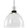 Zigrina 10" LED 3CCT Clear Dome Glass Pendant, White & Black Metal