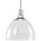 Zigrina 10" LED 3CCT Clear Dome Glass Pendant, White & Nickel Meta