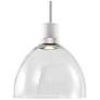 Zigrina 10" LED 3CCT Clear Dome Glass Pendant, White &#38; Nickel Meta