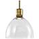 Zigrina 10" LED 3CCT Clear Dome Glass Pendant with Aged Brass Metal Fi