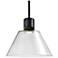 Zigrina 12" LED 3CCT Clear Cone Glass Pendant and Black Metal Finish
