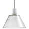 Zigrina 12" LED 3CCT Clear Cone Glass Pendant and Matte White Metal Fi