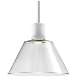 Zigrina 12&quot; LED 3CCT Clear Cone Glass Pendant and Matte White Metal Fi