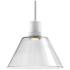 Zigrina 12" LED 3CCT Clear Cone Glass Pendant and Matte White Metal Fi