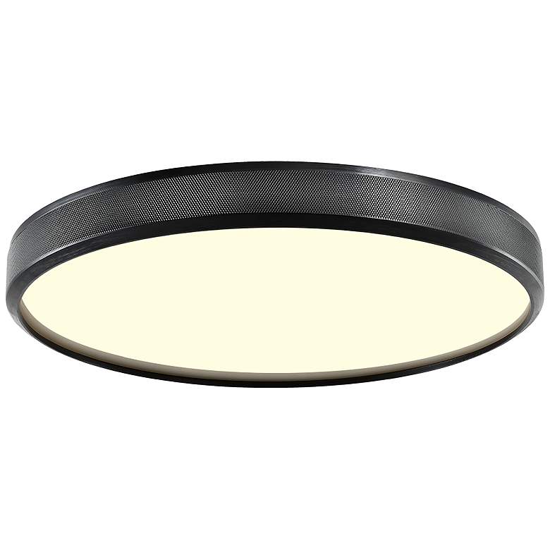 Image 1 Zigrina 12" LED 3CCT Luxury Braided Black Knurl Ceiling Flush Mount Li