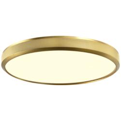 Zigrina 12" LED 3CCT Luxury Braided Knurl Aged Brass Ceiling Flush Mou