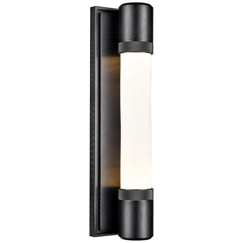 Image 4 Zigrina 18" High Satin Brushed Black 2-Light LED Wall Sconce more views