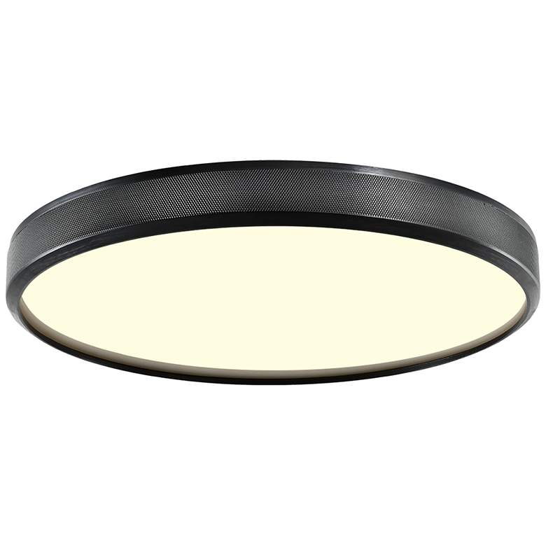 Image 1 Zigrina 18" LED 3CCT Luxury Braided Black Knurl Ceiling Flush Mount Li