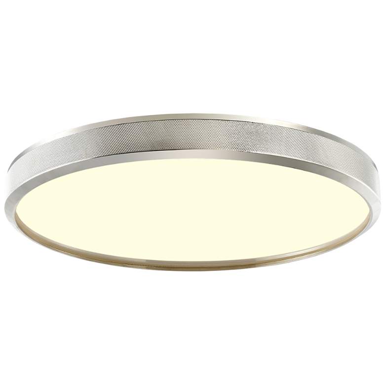 Image 1 Zigrina 24" LED 3CCT Luxury Nickel Braided Knurl Ceiling Flush Mount