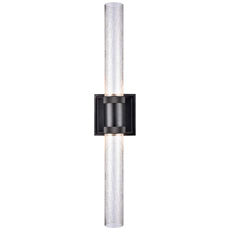 Image 1 Zigrina 26 3/4"H Satin Brushed Black 2-Light LED Wall Sconce