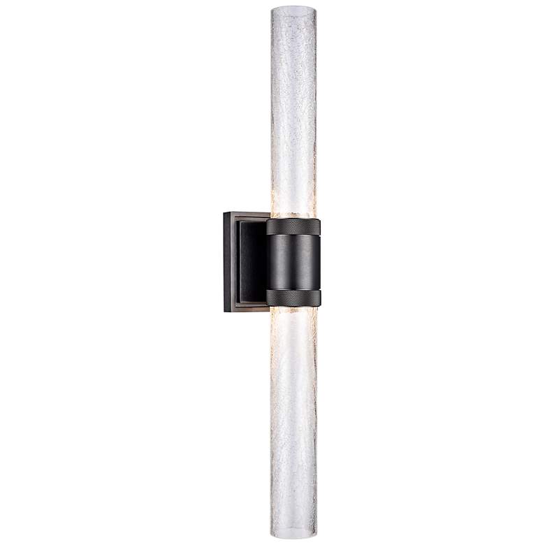 Image 5 Zigrina 26 3/4"H Satin Brushed Black 2-Light LED Wall Sconce more views