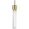 Zigrina 3" E26 Cylindrical Pendant, 12" Clear Glass and Aged Bras
