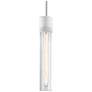 Zigrina 3" E26 Cylindrical Pendant, 12" Clear Glass with Matte Wh