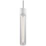 Zigrina 3" E26 Cylindrical Pendant, 12" Fluted Glass and Matte Wh