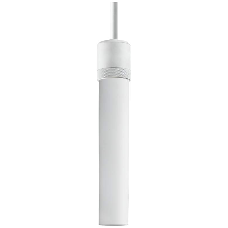 Image 1 Zigrina 3" E26 Cylindrical Pendant 12" Frosted Glass and Matte Wh