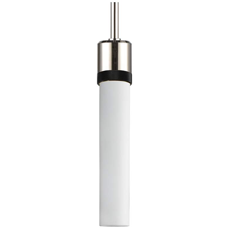 Image 1 Zigrina 3" E26 Cylindrical Pendant 12" Frosted Glass, Nickel &