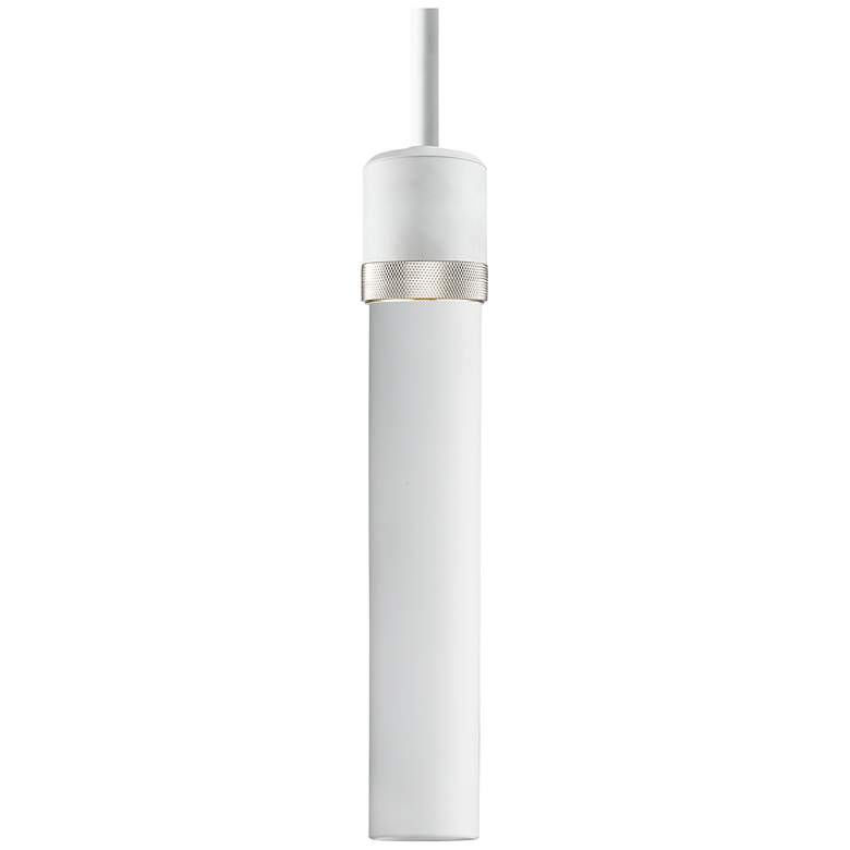 Image 1 Zigrina 3" E26 Cylindrical Pendant 12" Frosted Glass, White &