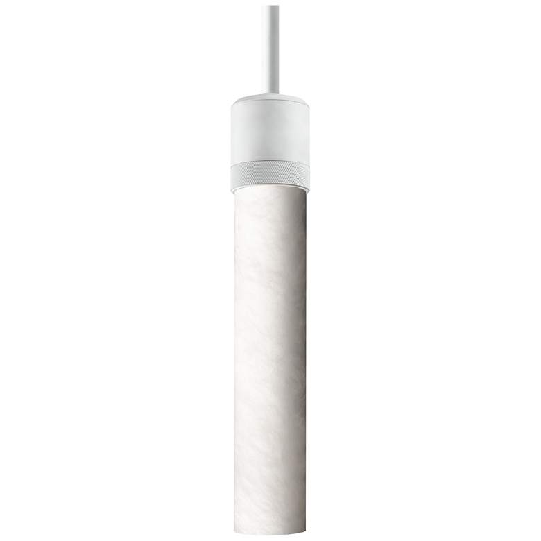 Image 1 Zigrina 3" E26 Cylindrical Pendant, 12" Spanish Alabaster and Whi
