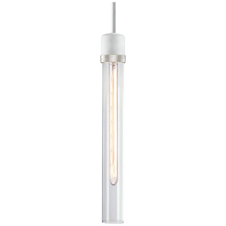 Image 1 Zigrina 3 inch E26 Cylindrical Pendant, 18 inch Clear Glass White &#38; N