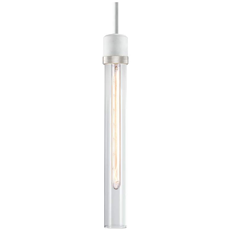 Image 1 Zigrina 3" E26 Cylindrical Pendant, 18" Clear Glass White & N