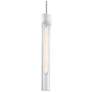 Zigrina 3" E26 Cylindrical Pendant, 18" Clear Glass with Matte Wh
