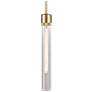 Zigrina 3" E26 Cylindrical Pendant, 18" Fluted Glass and Aged Bra