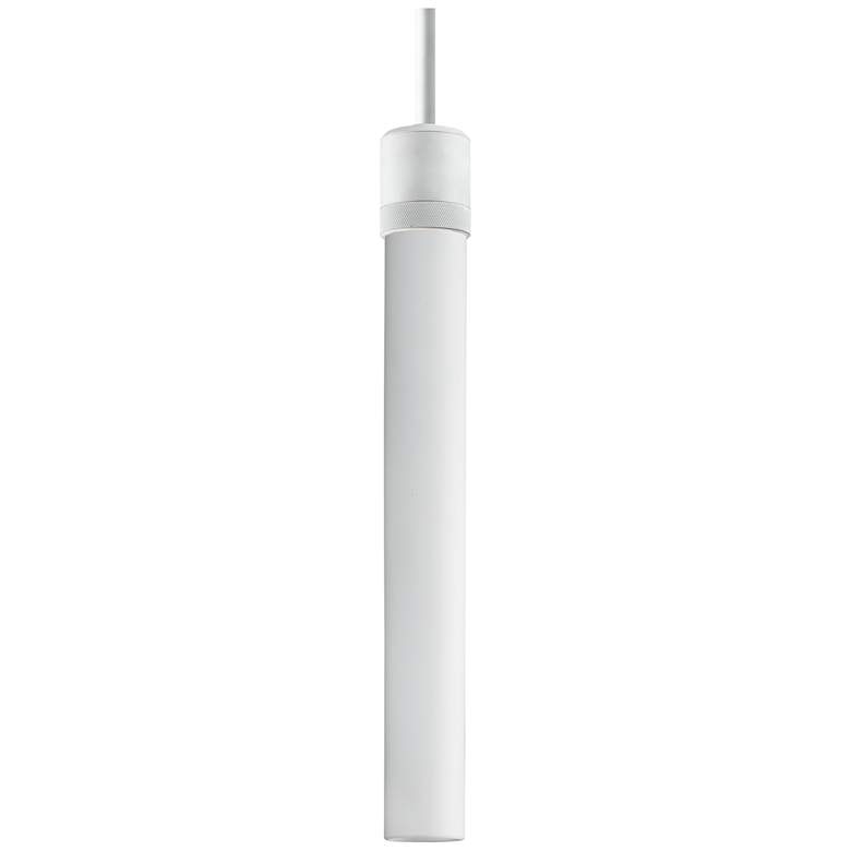 Image 1 Zigrina 3" E26 Cylindrical Pendant 18" Frosted Glass and Matte Wh