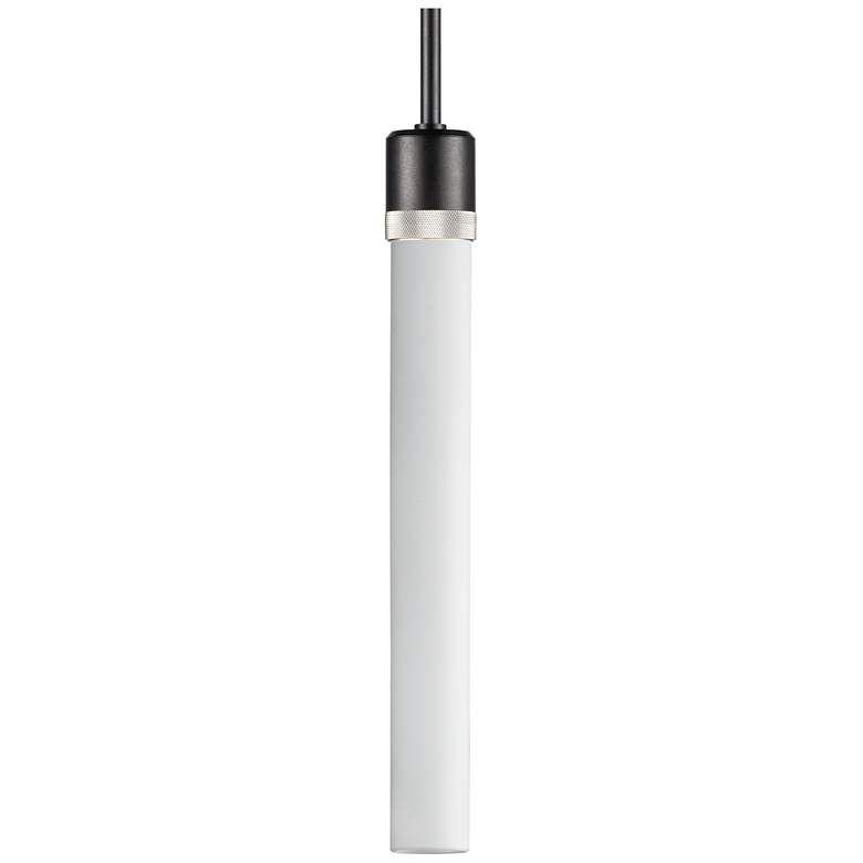 Image 1 Zigrina 3" E26 Cylindrical Pendant 18" Frosted Glass, Black &