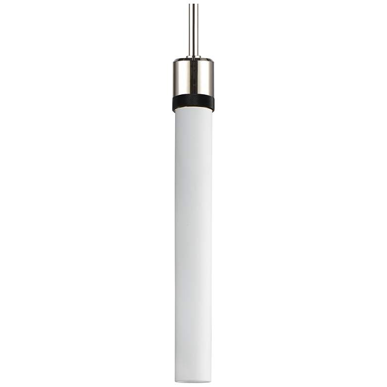 Image 1 Zigrina 3" E26 Cylindrical Pendant 18" Frosted Glass, Nickel &