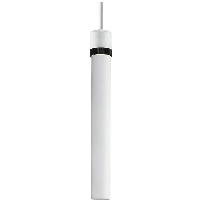 Image 1 Zigrina 3" E26 Cylindrical Pendant, 18" Frosted Glass, White &