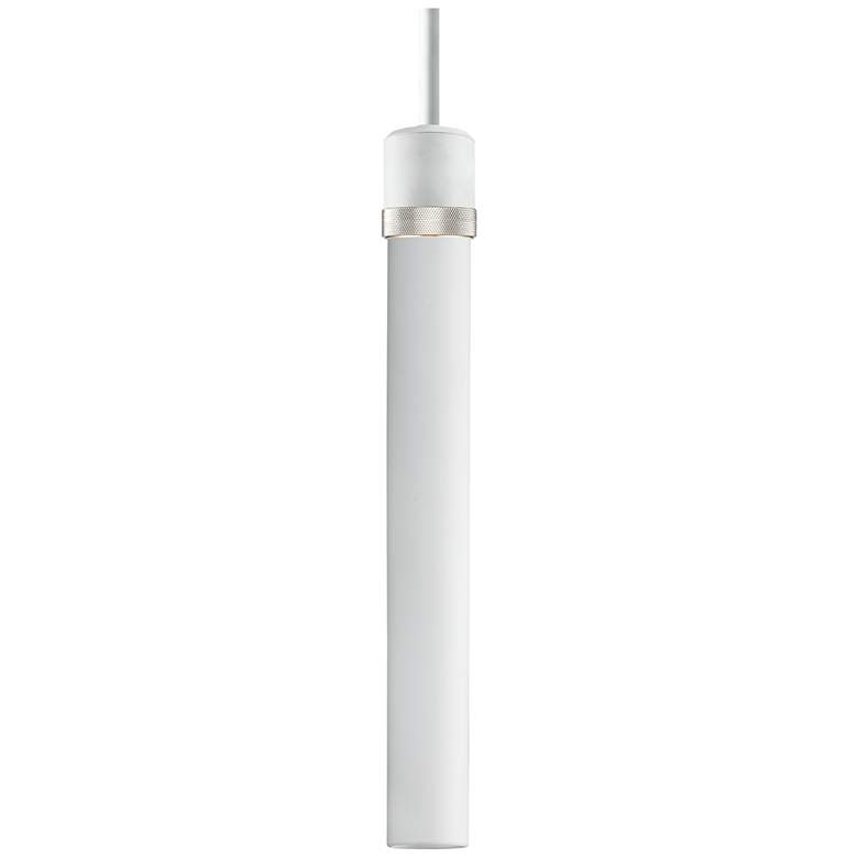 Image 1 Zigrina 3" E26 Cylindrical Pendant 18" Frosted Glass, White &